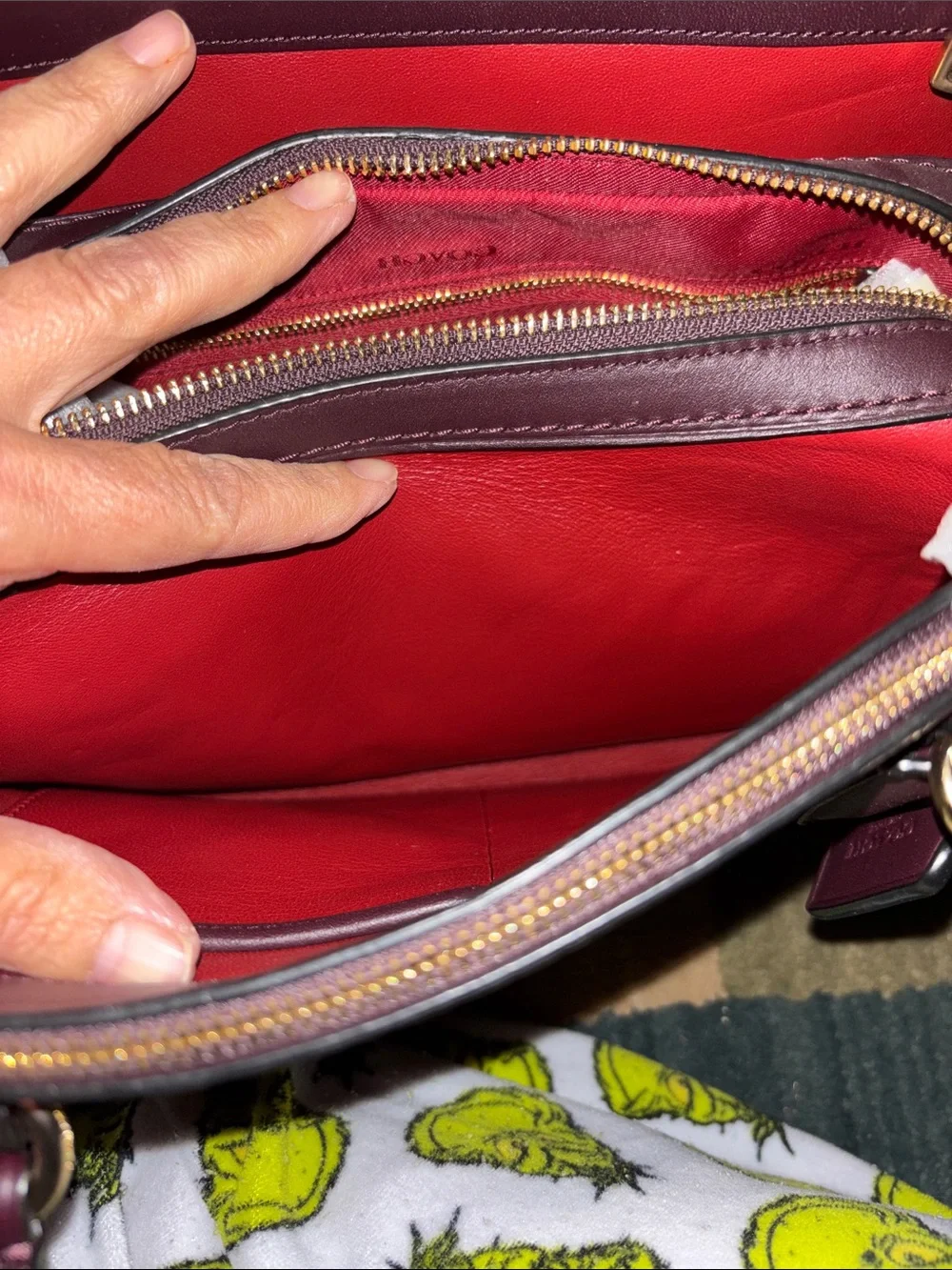 Coach Pebbled Leather Satchel in Wine